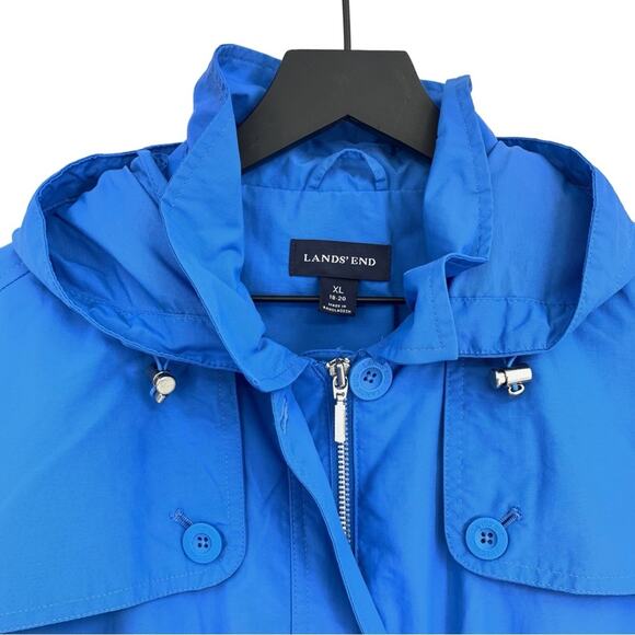 LANDS' END Nylon Utility Jacket Cerulean Blue XL - Picture 5 of 11